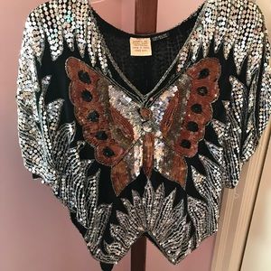 Sequin butterfly top